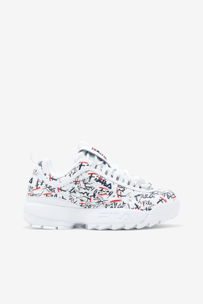 Fila Trainers Womens White Disruptor 2 Graffiti - Ireland 65921-YMXP